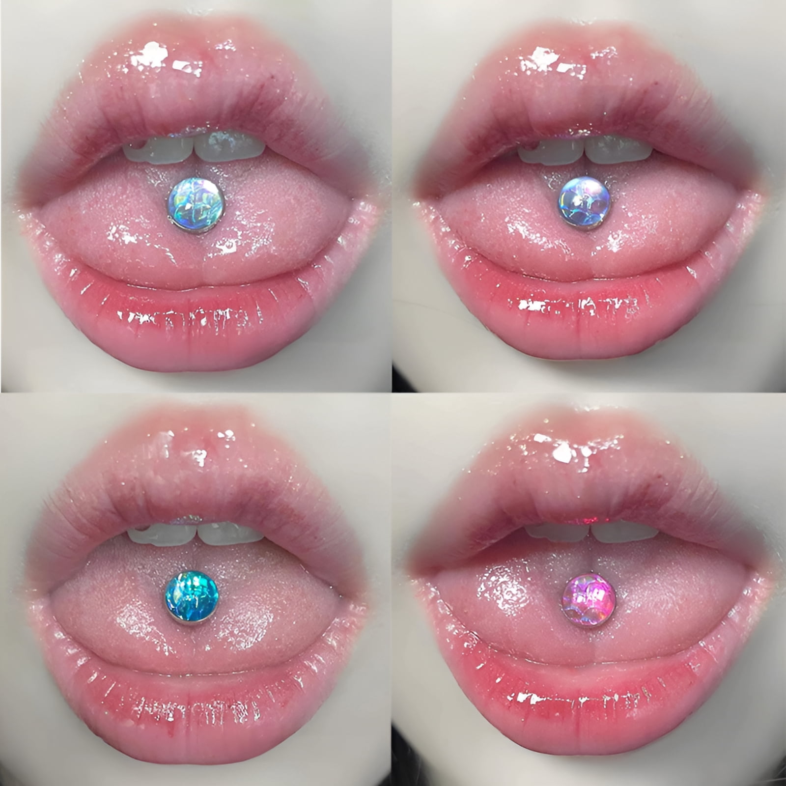 OUFER Lot De 4 Barres De Langue Titane 14G – Piercing Langue & Téton Externe Fileté – Designs Variés