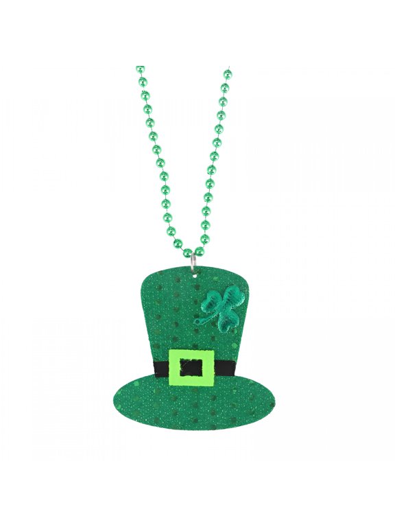 4pcs St. Patrick's Day Necklaces Shamrock Party Necklaces Party Accessories