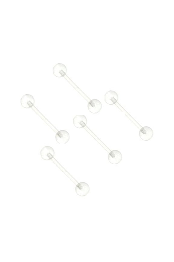 5 Pcs 14G Uv Clear Flexible Bio Tongue Rings Retainers Nipple Rings 5/8" 16Mm Men Women