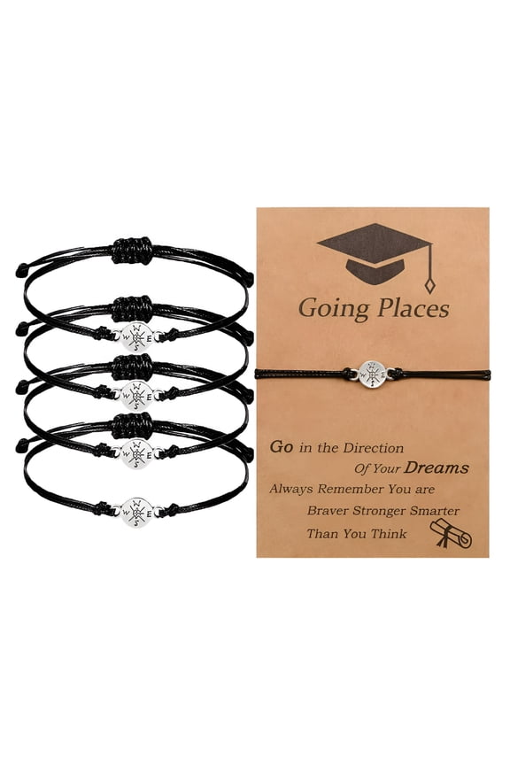 5 Pcs Graduation Bracelet Gifts for Her Him,Graduate College High School Inspirational Gifts for Women Girls