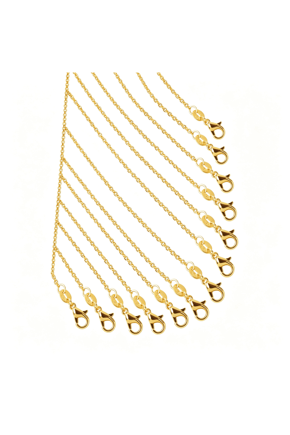 50Pcs Necklace Chains Gold Plated Cable Chainpcs for Jewellery Making 18"Es Gold Plated Chain Necklace
