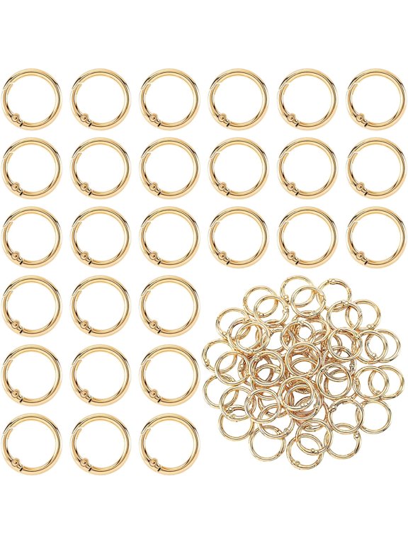 51Pcs 23Mm Metal Spring O Rings,Round Gold Keychain Snap Clip,Trigger Buckles,Diy Accessories for Keyrings,Bag,Purse,Handbag,Keychain,Lanyard