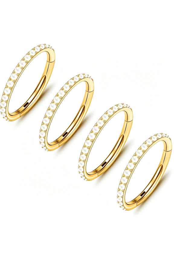 5Pcs Nose Rings Hoops 14G-20G Hinged Cz Conch Piercing Jewelry 316L Surgical Steel Septum&Lip Rings 6Mm-14Mm