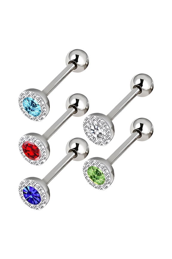 5Pcs Tongue Rings 16x1.6" Body Jewelry For Women Stainless Steel Tongue Piercing Jewelry