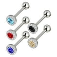thumbnail image 1 of DESIGNICE 5Pcs Tongue Rings 16x1.6" Tongue Piercing Jewelry Stainless Steel Body Jewelry, 1 of 2