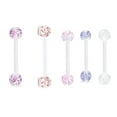 thumbnail image 1 of DESIGNICE 5Pcs Tongue Rings,Firm Attachment Shake-Free Design Tongue Piercing Jewelry,Fixed Pigment and Durable Brilliance Tongue Rings for Women,Color Mixing3, 1 of 2