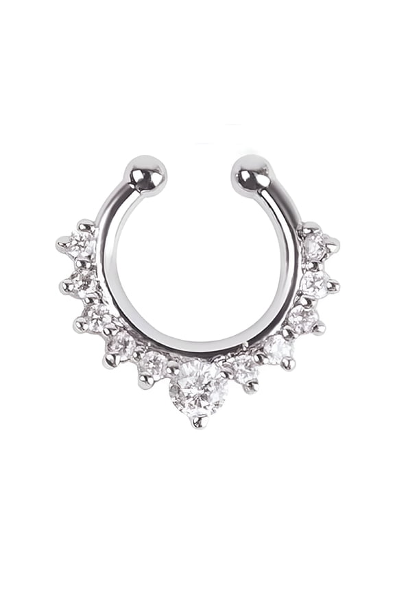 5Pcs U-shape Non Piercing Fake Clip On Septum Clicker Nose Ear Lip Ring Hoop