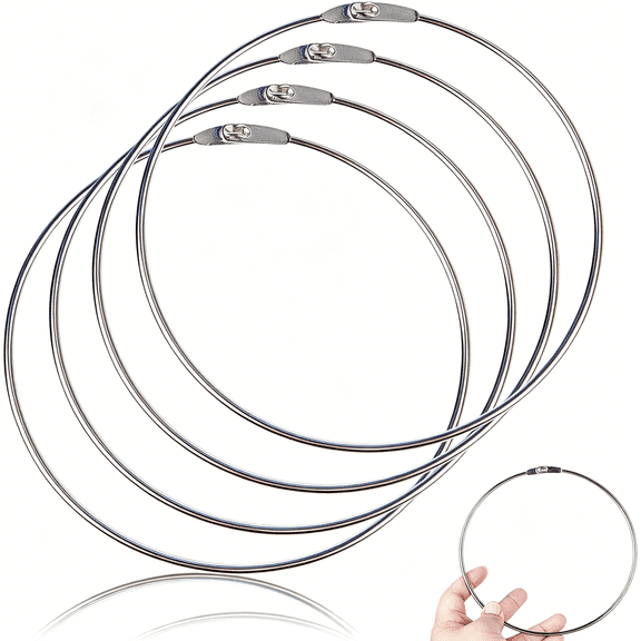 DESIGNICE 6 Inches Large Binder Book Rings,Nickel Plated Book Rings,Key Chain for Index Cards Washi Tape Organizer Storage Ring Hoop for Cards Paper Receipts Photos Diy Organization 4Pcs