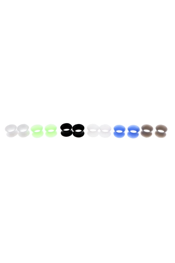 6 Pairs Ear Tunnels and Double Flared Silicone Ear Gauges - Ear Expander Stretcher Jewelry (8mm - 20mm) 10mm