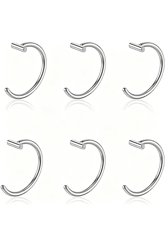 6 Pcs Fake Lip Piercing Fake Lip Ring Cuff Stainless Steel Faux Nose Ring Snake Bites Clip on Ear Cuff Cartilage Earring Non Piercing Body Jewelry for Women Men