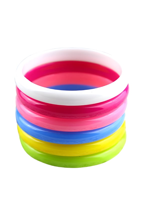 6 Pcs Plastic Bangle Bracelets, Candy Color Party Favors