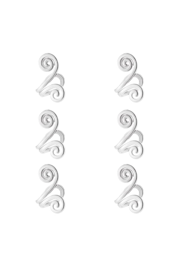 6 Pcs Sterling Silver Earrings,Comfort and Safety Earrings Silver,Versatility Magnetic Earrings,Silver