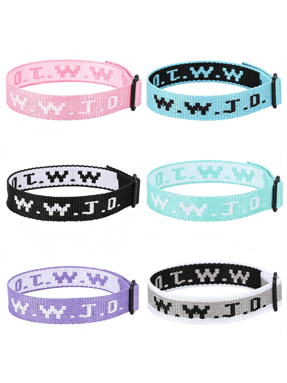 6 Pcs Wwjd Bracelets for Men and Women What Would Jesus Do Bracelets Wwjd Bracelets