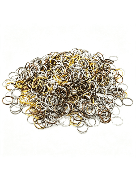 600Pcs 12Mm Metal Mini Split Rings Double Loop Mini Key Rings for Jewelry Making, Necklace, Bracelet, Earrings, Keychain, Pet Tags, Diy Craft Accessories, Anti-Rust (Color Mixing)