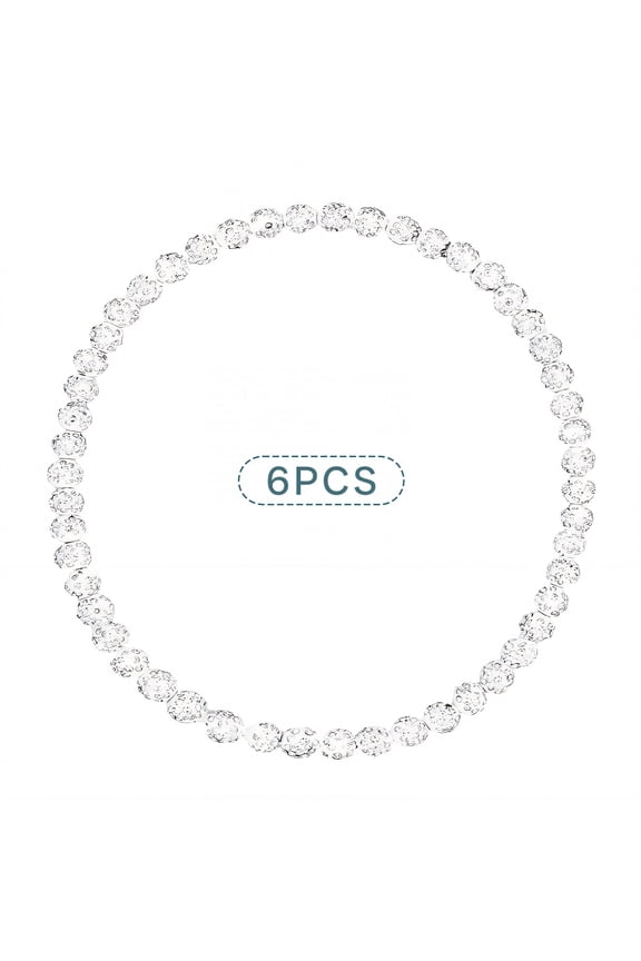 DESIGNICE 6Pcs Baseball Necklace Rhinestone Inlay Tennis Necklace White Men Baseball Necklace Gifts for Men Unique Chain Length 17.72In