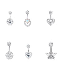 DESIGNICE 6Pcs Belly Button Ring,Stainless Steel Navel Piercing Jewelry,5g Belly Piercing
