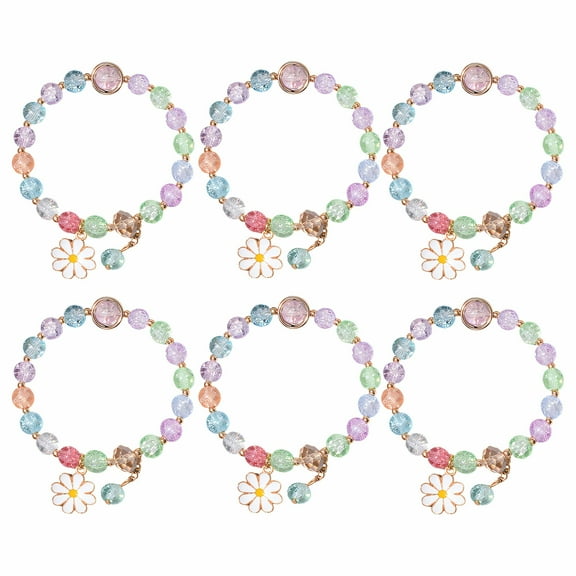 DESIGNICE 6Pcs Bracelets for Teen Girls Charm Bracelet Couple Bracelets Shiny Beads Bracelet Charms Colored
