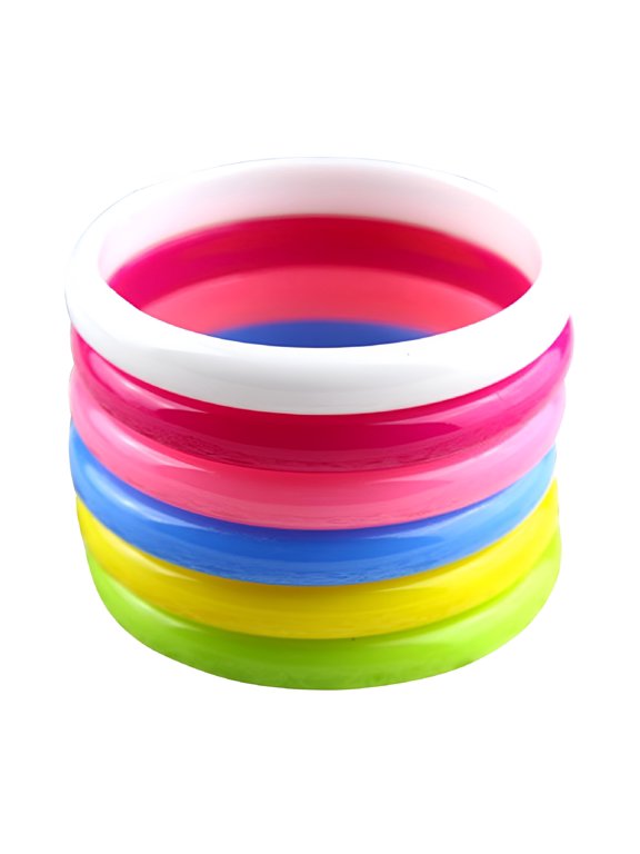 6Pcs Fashion Plastic Bangle Bracelets Candy Color Bracelet Party Favors Candy Bracelets (Random Color)