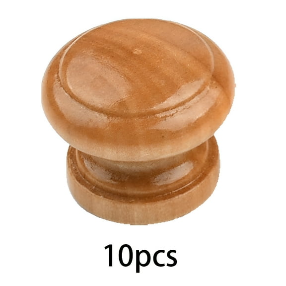 HIBIBUD 10Pcs Round Wooden Cabinet Handles,Cabinet Cabinet Pulls,with Screws Cabinet Knobs,Style1