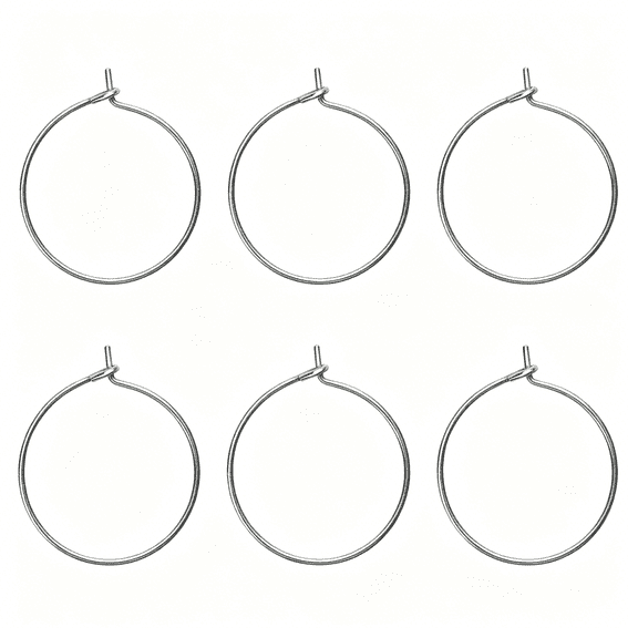 DESIGNICE 6pcs 20G Pure Titanium Earring Hoops DIY Beaded Earrings Findings Components for Jewelry Making 20mm, Hypoallergenic Beading Hoop Earring Making Kit