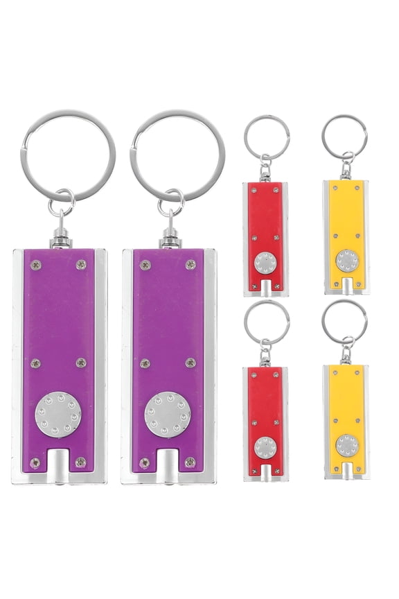 6pcs Flashlight Keychains Unique Key Holder LED Key Ring Key Decoration Small Gift for Men Women Adults (Mixed Color)