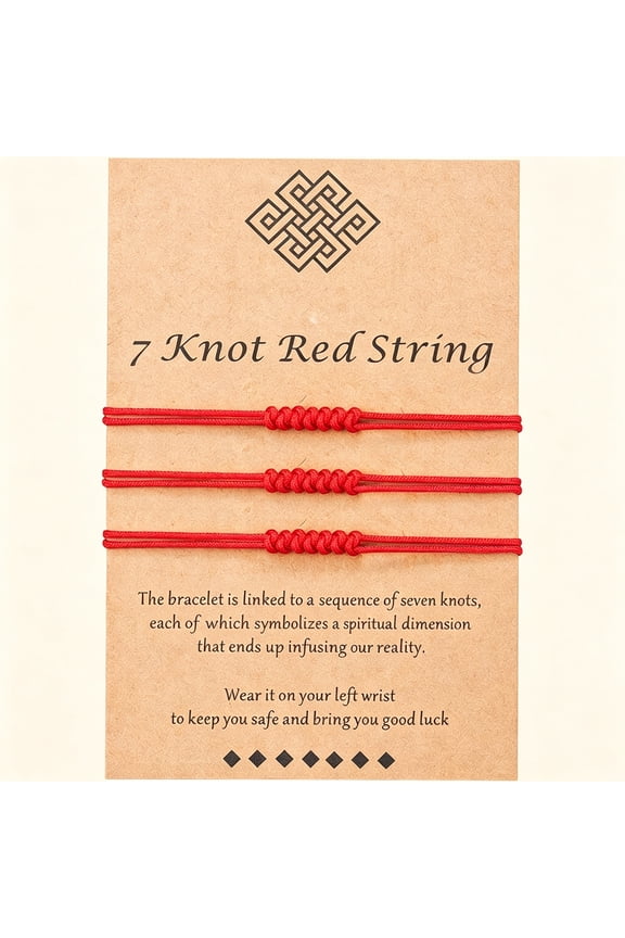 7 Knots Red String Bracelet Good Luck Protection Gift Kabbalah Thread Handmade String Bracelets for Women Men Family Red String Bracelet
