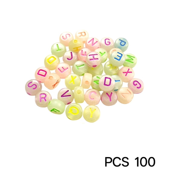 DESIGNICE 720 Pcs Bracelet Accessory Glow in the Dark Letter Beads Decorative Alphabet Multi-Function Letters Pattern