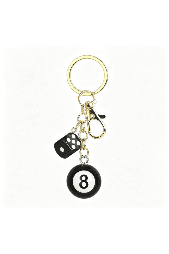 8 Ball Dice Charm Keychain Y2K Bag Charm,Metal Cherry Accessories for Purse Car Keys Phone Case for Women and Men Y2K Bag Charm Ball Bag
