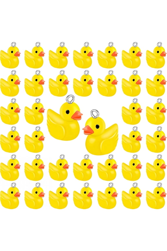 80 Pcs Mini Resin Duck Flamingo Charms, DIY Pendants