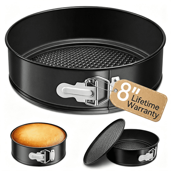 DESIGNICE 8In Nonstick Springform Pan with Removable Bottom,Cheesecake Pan,Easy Release,Easy to Clean,For Cakes,Pies and Quiches Easy Release Springform Pan
