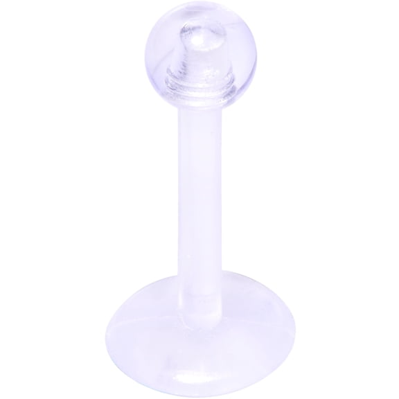 DESIGNICE 8Mm Unisex 16G Clear Flexible Bioplast Labret Monroe Cartilage Helix Tragus Earring Retainer,Piercing Retainers Clear Piercing Retainer
