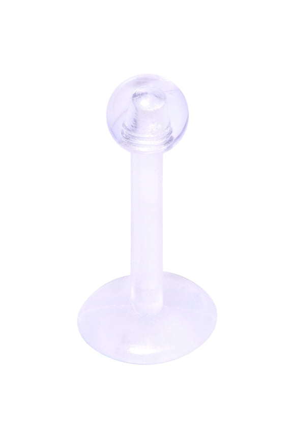 8Mm Unisex 16G Clear Flexible Bioplast Labret Monroe Cartilage Helix Tragus Earring Retainer,Piercing Retainers Clear Piercing Retainer