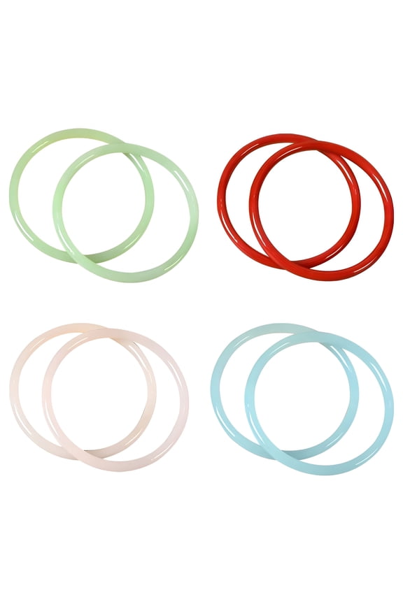 8Pcs Chinese Style Glass Bangles Imitation Jade Bracelet Thin Bracelets Bangles for Women/Girls