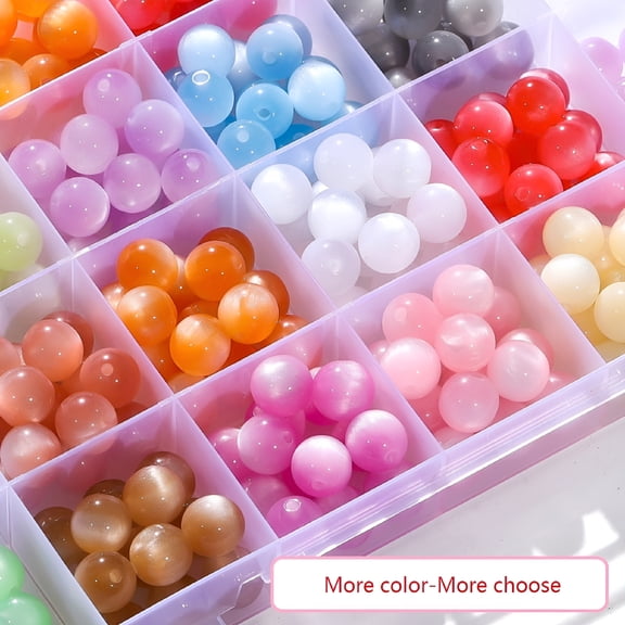 DESIGNICE 8mm Glass Beads For Bracelets 16 Colors Crystal Glass Beads, Round Glass Beads For Jewelry Making, Jewelry Making And DIY Craft Necklace Bracelet Wedding Decor