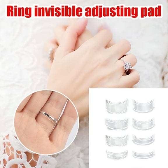 DESIGNICE 8pcs Ring Size Adjuster Invisible Ring Size Adjuster for Loose Rings Adjuster Size Fit Any Rings Guard Reducer 8 Sizes