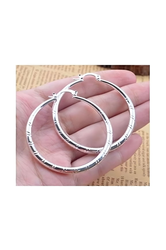 925 Sterling Silver Ear Stud Hoop Earrings Wedding Jewelry