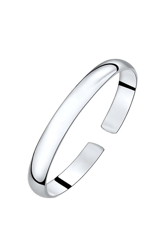 925 Sterling Silver Fashion Couples Cuff Bangles & Bracelet Simple Smooth Bracelet Jewelry for Women Size 64Mm Adjustable Silver Bangles