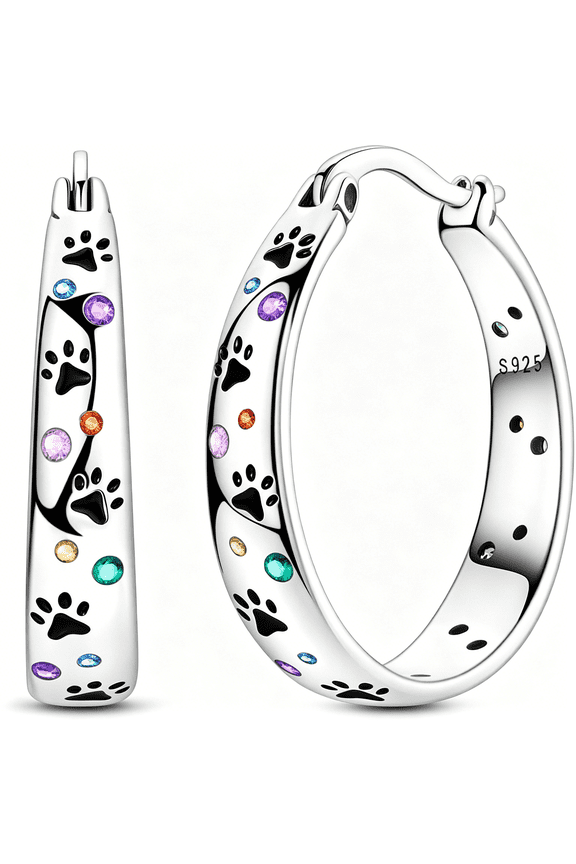 925 Sterling Silver Hoop Earrings for Women Hypoallergenic Lightweight Simple Huggie Hoop Earrings Twisted Hoop Earrings Colorful Cubic Zirconia Hoop Earrings Rainbow Hoop Earrings