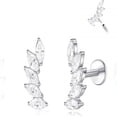 thumbnail image 1 of DESIGNICE ASTM F136 Threadless Push in Titanium Earrings,Hypoallergenic Flat Back Cubic Zirconia G23 16G 8mm Body Piercing Studs for Cartilage Helix Tragus Conch(a pair), 1 of 7