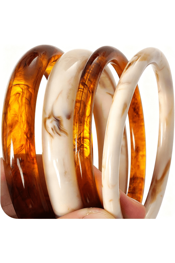 Acrylic Bangles Chunky Bracelets for Women Resin Bangles Bracelets for Women Resin Jewelry Acrylic Jewelry(4 Pcs)