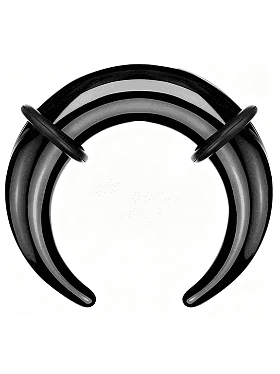 Acrylic Black Septum Pincher Tapers 8G,Buffalo Horseshoe Ring Expander for Pierced Nose Ear Cartilage 3.2Mm,Black Septum Ring