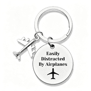 DESIGNICE Airplane Keychain Pilot Gifts Aviation Gifts for Pilot Keyring Airplane Travel Present for Women Him Dad Coach Boyfriend Airplane Accessories Stuff Graduation Christmas Birthday Present