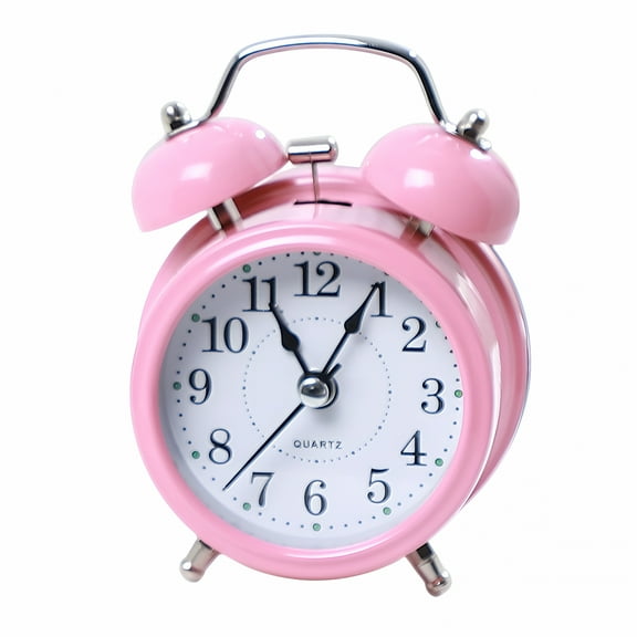 DESIGNICE Alarm Clock with Backlight,Simple Design,Silent,Analog Clock,Loud Alarm for Adults,Kids,Heavy Sleepers,Home Decoration Pink Alarm Clock,Analog Alarm Clock
