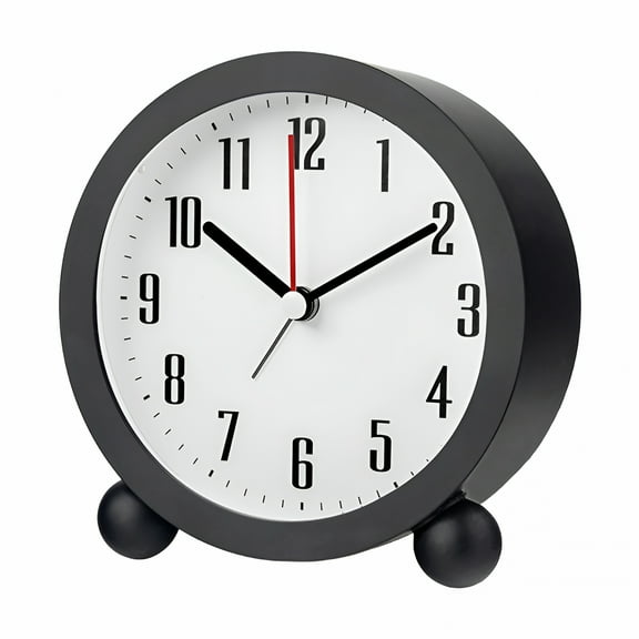 DESIGNICE Alarm Clock with Night Light Quiet Small Round Easy Set Battery Operated Kids Students Desktop Analogue Alarm Clock Home Supplies,Small Clock,Battery Alarm Clock,Alarm Clock Kids