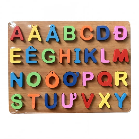 DESIGNICE Alphabet Puzzle,Timber Jigsaw Block Wooden Puzzles,Vibrant Drawing Wooden Puzzles,style2