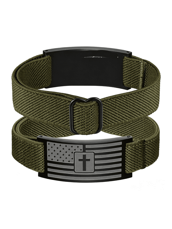 American Flag Cross Christian Bracelets, First Communion/Confirmation/Baptism Gifts Ideas for Kids Tween Teen Teenage Boy Men Cross Bracelet for Men