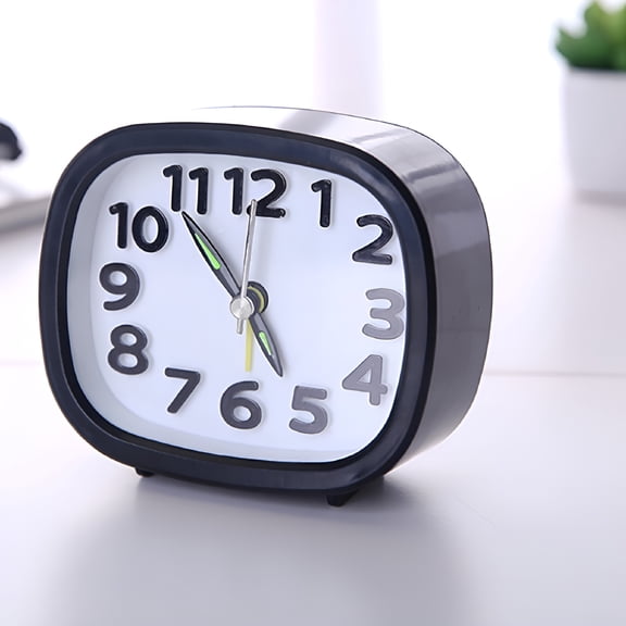 DESIGNICE Analog Alarm Clock,Silent Non Ticking Small Clock,Travel Alarm Clock with Snooze & Light,Ascending Beep Sounds,Battery Operated Loud Alarm Clock for Bedroom,Bedside,Desk