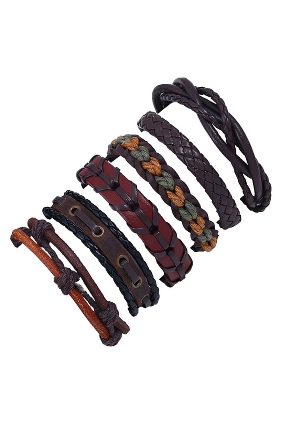 Ankle Bracelets for Women Bracelet Leather Bracelet Braided Jewelry Multi-Layer Hand-Woven Vintage Bracelets Black Leather Bracelets for Women