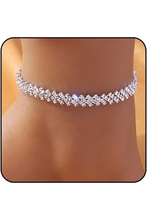 Ankle Bracelets for Women Tennis Rhinestone Anklets for Women Butterfly Heart Star Cross Anklet Bracelet for Women Plus Size Anklet Bracelets for Big Ankle Beach Foot Jewelry