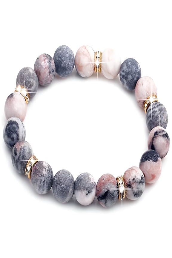 Anxiety Stress Healing Crystal Rose Quartz Bead Bracelet Healing Crystals Stone Anti Depression And Anxiety Relief Items Gifts For Women (10mm)